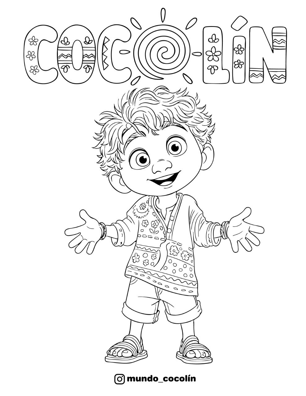Hoja para colorear de Cocolín — dibujo gratuito para niños